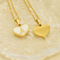 Cross-border 26 English letters love inlaid shell necklace female European and American temperament versatile stainless steel letter pendant.