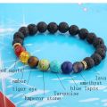 Natural Lava stone beads Healing Balance bracelet 8mm.