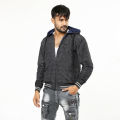 Black Jacket for men 2024 new collection | Printed jacket for men winter china high quality | Black jacket for men winter 2024 double part - Hoodie jacket for biker. 