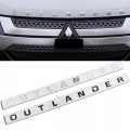 Car 3D ABS Letters Logo Decals Sticker For Mitsubishi OUTLANDER Car Front Head Hood Alphabet Emblem Badge Styling Stickers.
