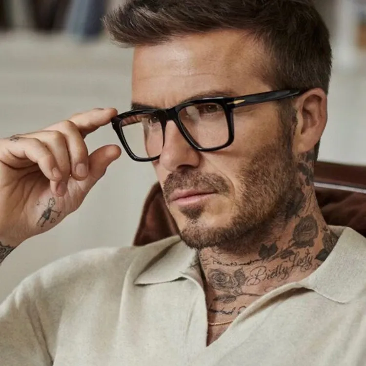 Fashion Brand Design Square Leopard Male Exquisite Eyeglass Frame