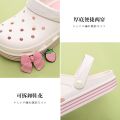 Women's Hole Shoes Summer Thick Bottom for Outdoors Cute Non-Slip Soft Bottom Comfortable Toe Cap Slipper Student Korean Style Beach Slippers.
