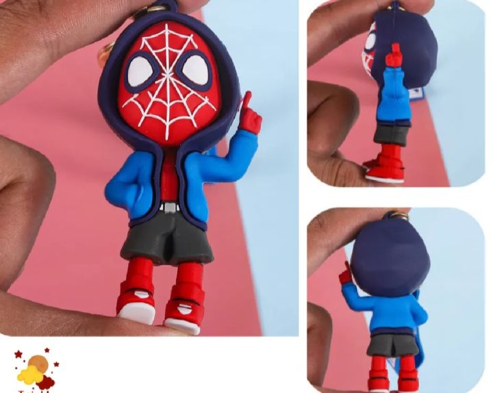 Huddie%20wearing%20spiderman/Spiderman%20Cute%20Pendant%20keyring%20Keychain%20Bag%20Keyring%20-%20Image%203