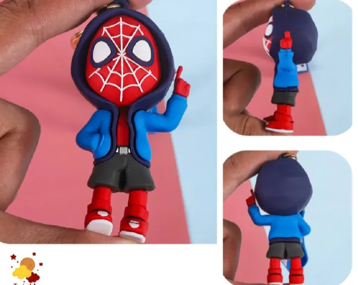 Huddie%20wearing%20spiderman/Spiderman%20Cute%20Pendant%20keyring%20Keychain%20Bag%20Keyring%20-%20Image%203