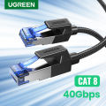 UGREEN Ethernet Cable CAT-8 40Gbps 2000MHz CAT-8 Networking Nylon Braided Internet Lan Cord for Laptops Ro-uter RJ45 Cable. 