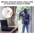 2 Remote Controller Wireless Home Security PIR Alert Infrared Sensor Alarm system Anti-theft Motion Detector Alarm 105DB Sire.