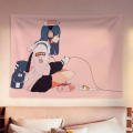 150x130CM School Girl Tapestry Wall Fabric Kawaii Room Decor Anime Wall Carpet Blanket Wall Hanging Coverings Cool Dormitory Bedroom Decor|Decorative Tapestries. 