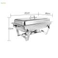 Buffet Warmer Sets Stainless Steel Chafing Dish Buffet Chafer Set Food Pan Lid Rectangular Chafers for Wedding Banquet Kitchen Dining. 