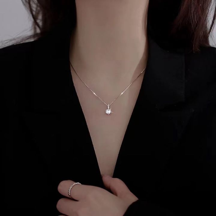 Fashion%20925%20Sterling%20Silver%20Round%20Zircon%20Necklace%20Minimalist%20Style%20Charm%20Choker%20Pendant%20Party%20Gift%20For%20Women's%20Fine%20Jewelry%20-%20Image%206