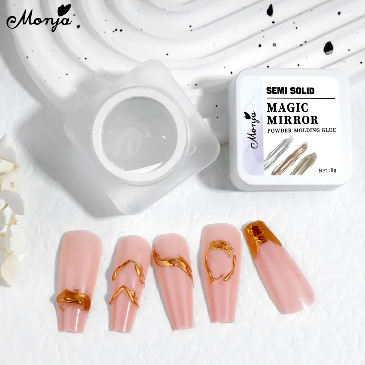 Monja%208g%20Clear%20Semi%20Solid%20Nail%20Magic%20Mirror%20powder%20Molding%20Glue%20Can%20Be%20Used%20with%20Mirror%20Powder%20Soak%20Off%20UV%20LED%20DIY%20Beauty%20Tool%20-%20Image%202
