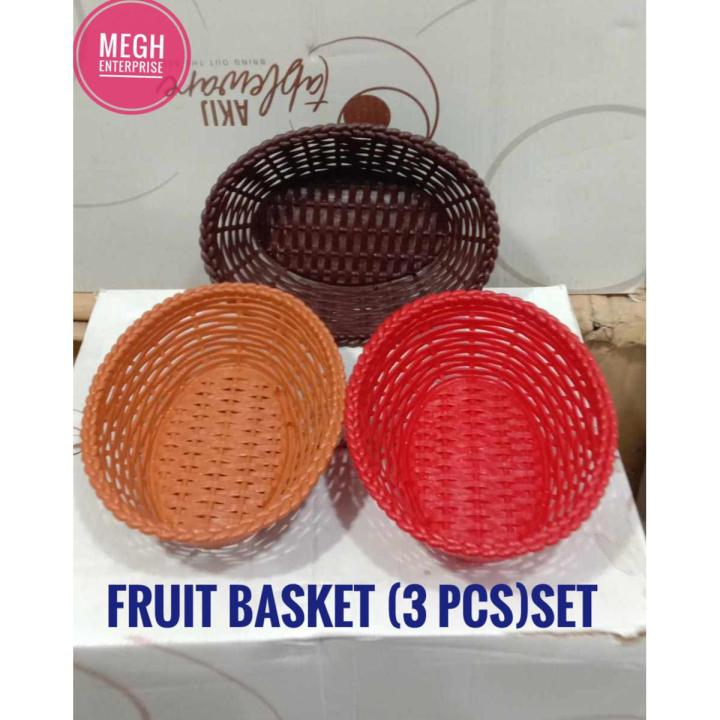 Plastic Fruit Basket (3pcs)set