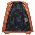 Spring New Men Lapel Leather Jacket Single Breasted Business Casual Coat Autumn Winter Male Fashion Motorcycle Pocket Outerwear. 