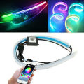 SL 2pcs Car Sequential Flowing RGB Daytime Running Light DRL APP Multi  Light Strip Turn Signal Lights. 