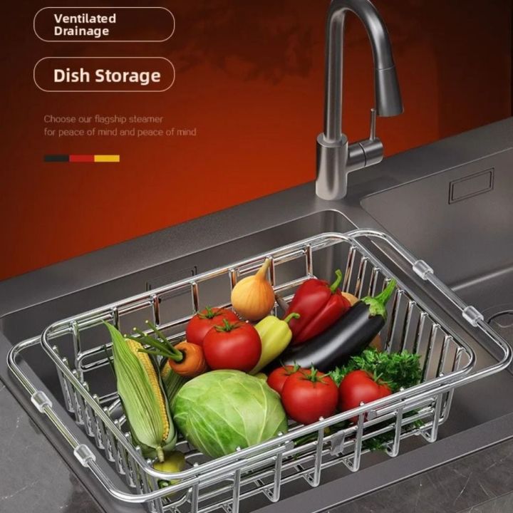 Easy%20Clean%20304%20Stainless%20Steel%20Stainless%20Steel%20Dish%20Drying%20Rack%20Rustproof%20Layer%20Large%20Capacity%20Kitchen%20Sink%20Dish%20Drainer%20Multi-Functional%20Adjustable%20Design%20Adjustable%20Drain%20Basin%20Vegetable%20Storage%20-%20Image%206
