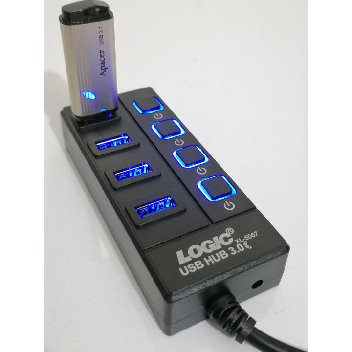 Logic 4 Ports Usb 3.0 Hub Led Usb Hub With Switch Super Speed 5Gbps - Usb Hub - Expand Your Usb Connectivity Options With This High-Speed 4-Port Usb 3.0 Hub