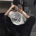 Women T Shirt Hip-Hop Loose Punk Letter Print Tops Tee Black T-shirt Female Summer T-shirt 90s Graphic Tee Female Cute Tops Tee.