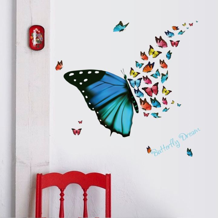 New%20Beautiful%20flying%20butterfly%20fresh%20living%20room%20porch%20corner%20decorative%20wall%20sticker%20pvc%20removable%20-%20Image%202