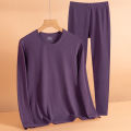 De velvet cation thermal underwear, double-sided brushed suit, autumn and winter thin base shirt, autumn coat and autumn pants. 