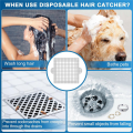 Disposable Shower Drain Hair Catcher, 4.1 Inch Drain Cover Mesh Stickers Hair Collector for Shower Bathroom Easy Install 30Pcs. 