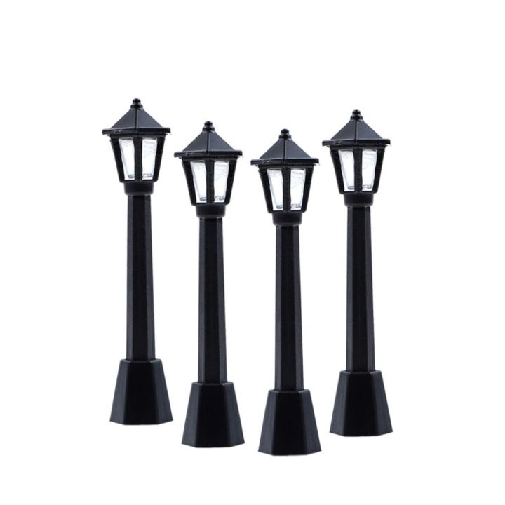 4pcs Mini Street Light Model Post Lights Miniature Street Light DIY Dollhouse Miniature Street Lamp Miniature Artificial Creative Dollhouse Street Light DIY Home Decoration