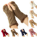 Fleece Thickened Gloves Cropped Knitted Fingerless Plush Sleeves Winter Warm Gloves Acrylic Velvet Mittens for Women Girls.
