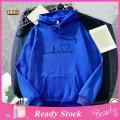 Couple Hoodie Solid Color Elastic Hem Women Autumn Hoodie. 