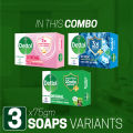 Dettol Soap Family Pack of 3 Variants (75gm X 3)- Original, Skincare, Cool Bathing Bar Soaps.