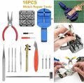 Adjustable Watch Link Pin Remover Watch Band Repair Tool Professional Watchmaker Watch Repair Tools Kits Accessories Set 16pc. 