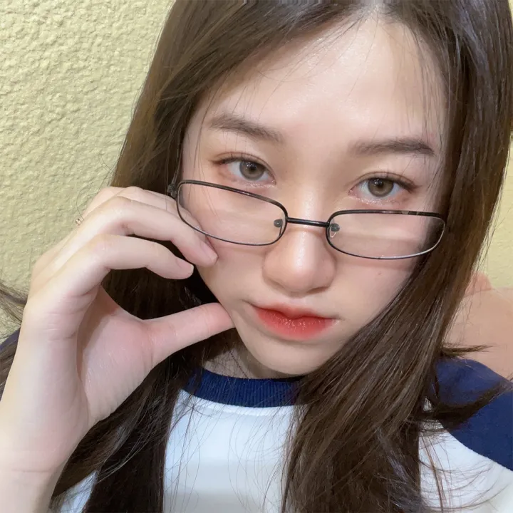 Rectangular%20Retro%20Metal%20Frame%20Glasses%20Full-frame%20Small%20Narrow%20Square%20Simple%20Fashion%20Glasses%20Men%20Women%20Clear%20Lens%20Plain%20Eyeglass%201Pcs%20-%20Image%203