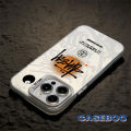 Trendy Brands Doodle Cool Stussy Label Case Compatible for IPhone 14 15 Pro Max 7Plus 13 11 12 Pro Max XR X XS Max 7 14 8 15 Plus SE 2020 Luxury Plating Metal Lens Soft Cover.