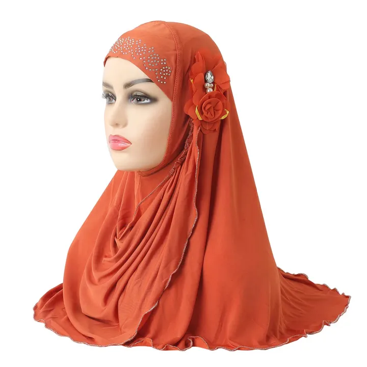 H208%20beautiful%20Muslim%20girls%20hijab%20with%20flowers%20pull%20on%20Amira%20Islamic%20scarf%20head%20wrap%20students%20headscarf%20headwear%20-%20Image%204