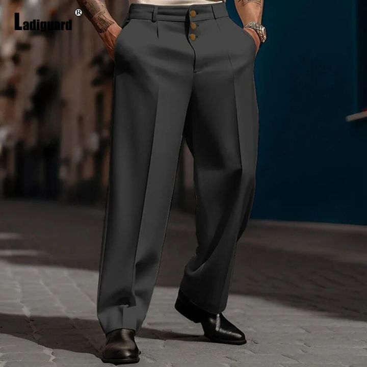 Men's%20Stand%20Pocket%20Elegant%20Wide%20Leg%20Pants%20Solid%20White%20Formal%20Party%20Trousers%20Plus%20Size%203xl%20Mens%20Fashion%20Triple%20Buttons%20Suit%20Pants%20-%20Image%203