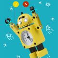 Creative Children Cartoon Robot Alarm Clocks Student Personal Mute Metal Making Table Alarm Clocks Children Christmas Gift.