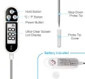 Electronic Digital Bbq Thermometer -50 To 300'C Instant Read Oven Thermometer Tools Probe Household Thermometer With Long Probe - Thermometer. 
