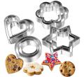 12 Pcs Stainless Steel Cookie Cutter Set - Heart, Star, Flower & Circle Shapes - Biscuit & Cake Decorating Baking Mold Set.