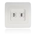 Conventional Telephone ph one Dual Two Electric Wall Station Socket Outlet Panel Face Plate. 