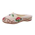 Slippers, Chinese style, spring and summer embroidered cloth shoes, baotou, home half slippers, women's external wearing slippers. 