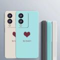 Vivo Y17s Luxury Cute Love Heart Casing Matte Liquid Silicon Back TPU Soft Case Cover.
