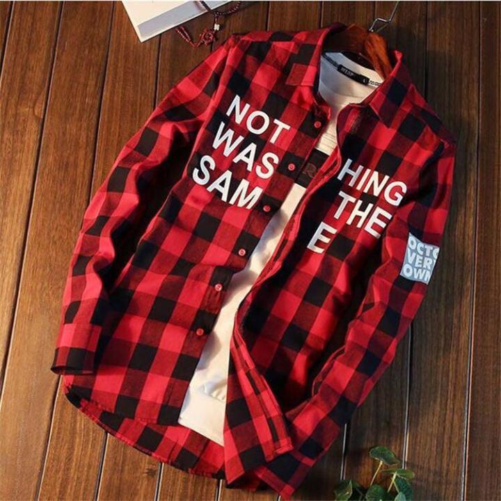 Summer%20SpringinsHong%20Kong%20Style%20Loose%20Couple%20Student%20Plaid%20Shirt%20Men's%20Korean%20Style%20Stylish%20Red%20Shirt%20Coat%20-%20Image%203