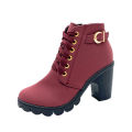 Korean fashion boots for women ladies ankle Pointed Toe Short Boots Casual box Heels Shoes. 