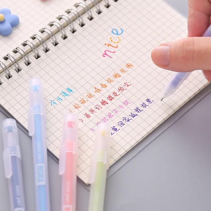 12%20PCS%20Colored%20gel%20pens%20set%20Kawaii%20blue%200.5%20mm%20ballpoint%20pen%20for%20journal%20Cute%20School%20supplies%20Korean%20stationery%20-%20Image%204