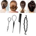 4 pcs Hair Clip Styling Stick Bun Maker Tool Beauty.