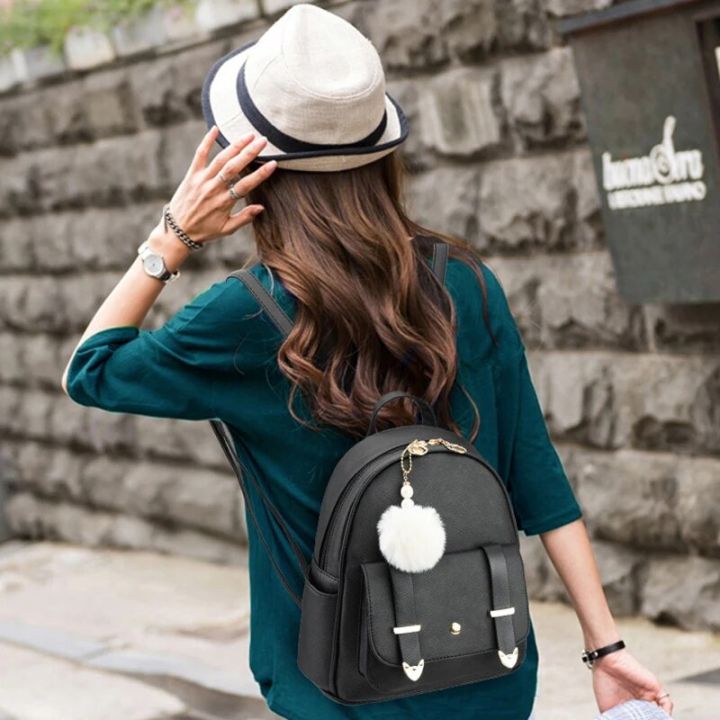 Women's%20Mini%20Backpack%20Luxury%20PU%20Leather%20Backpack%20Cute%20Graceful%20Bagpack%20Small%20School%20Bags%20for%20Girls%20with%20Ball%20Pendant%20-%20Image%204
