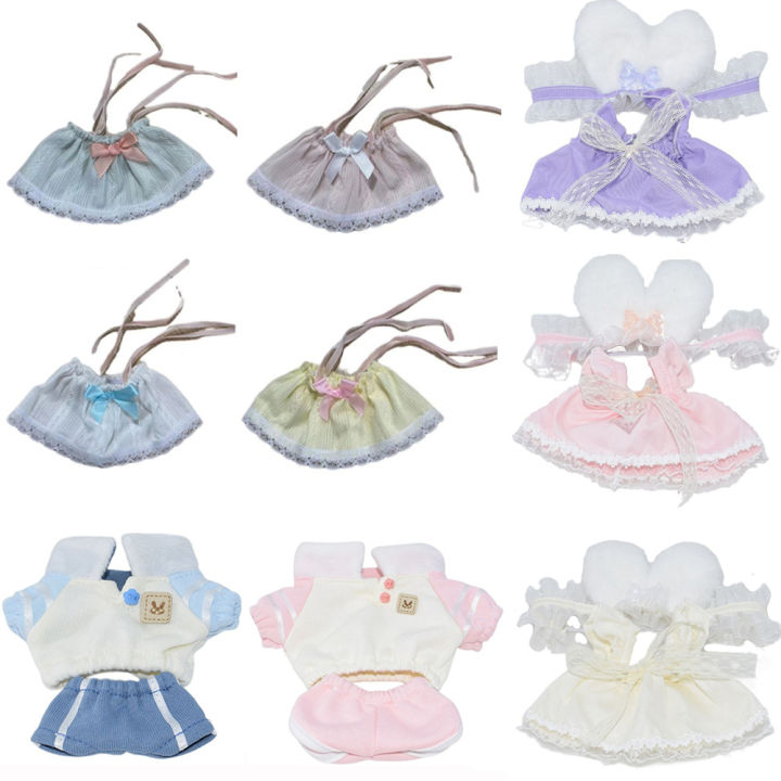 Colorful Cotton Doll Skirt for 10cm/20cm Doll Clothes Plush Doll's Clothing Handmade Outfit Accessories Fashion Kids Toys Gift Luhuai CVC