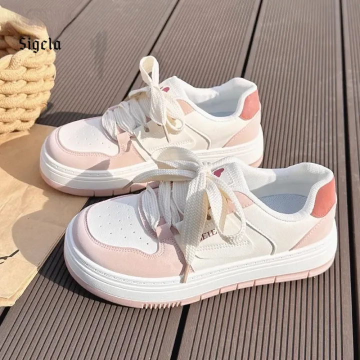 Kawaii%20Canvas%20Casual%20Sneakers%20for%20Women,%20Comfortable%20Knitted%20Upper,%20PVC%20Outsole,%20Size%2036-40,%20Pink%20and%20White%20-%20Image%2010