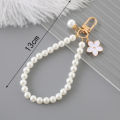 Pearl Bead Flower Bowknot Phone Chain Key Ring Keychain Bag Hanging Rope Pendant Fullhouse.