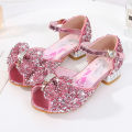 High Heels 2024 Summer New Girls' Sandals Elsa Little Princess Children's Crystal Shoes. 
