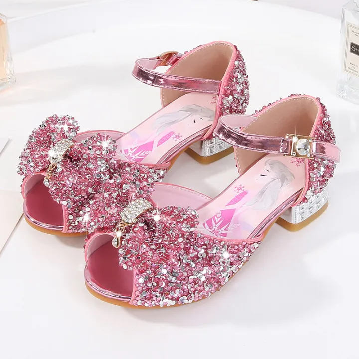 High%20Heels%202024%20Summer%20New%20Girls'%20Sandals%20Elsa%20Little%20Princess%20Children's%20Crystal%20Shoes%20-%20Image%203