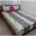 Digital Home Tex Cotton Fabric 5 Feet By 6 Feet Multicolor King Size Bedsheet With Two. 