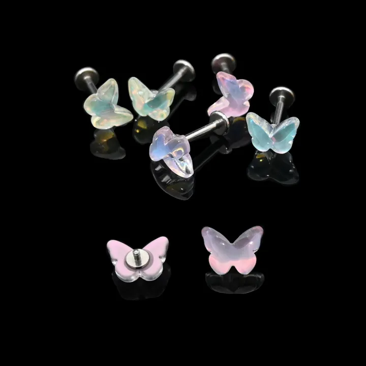SMTNEK%20resin%20titanium%20steel%20outer%20teeth%20translucent%20rainbow%20color%20butterfly%20lip%20stud%20earrings%20stainless%20steel%20piercing%20jewelry%20-%20Image%202